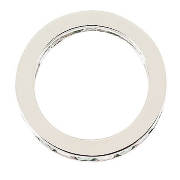 QVC Epiphany Platinum Clad Diamonique Simulated Emerald Ring. 0426 - Picture 3 of 4